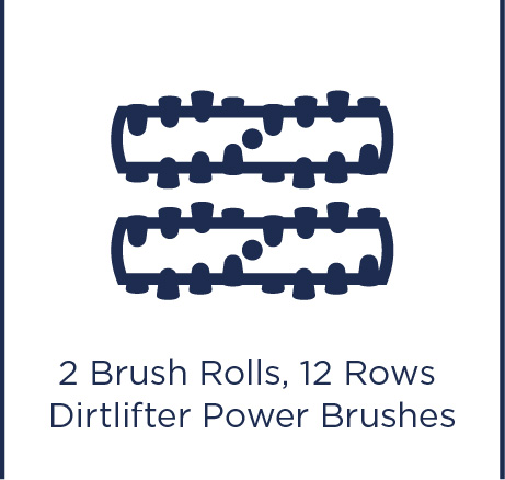 2 brush rolls, 12 rows DirtLifter Power Brushes